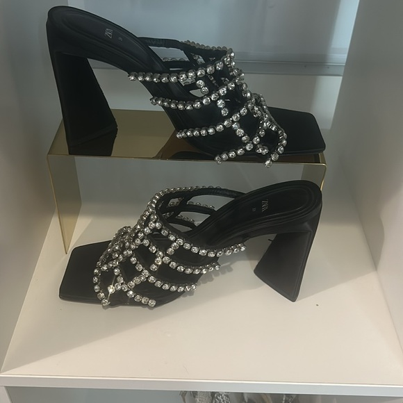 Zara rhinestone heeled sandals - Picture 3 of 7